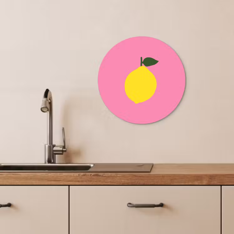 Quadro rotondo - Limone - Giallo - Fresco — 4