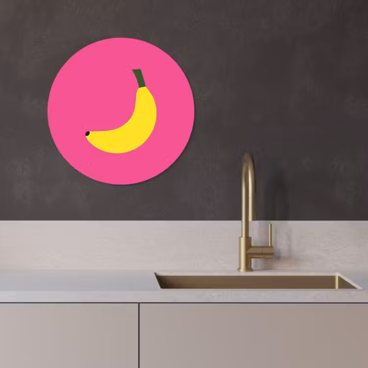 Quadro rotondo - Banana - Giallo - Frutta — 3