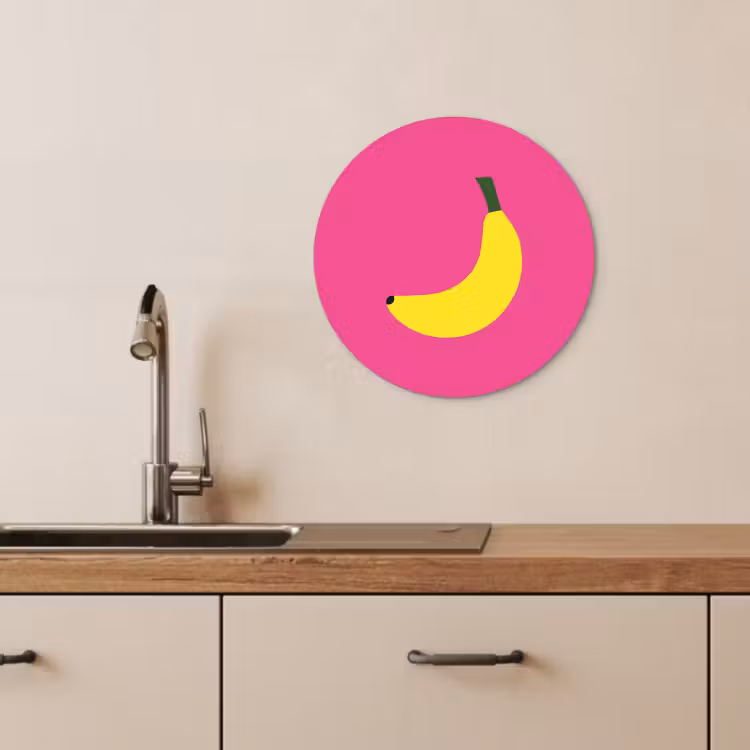 Quadro rotondo - Banana - Giallo - Frutta — 4