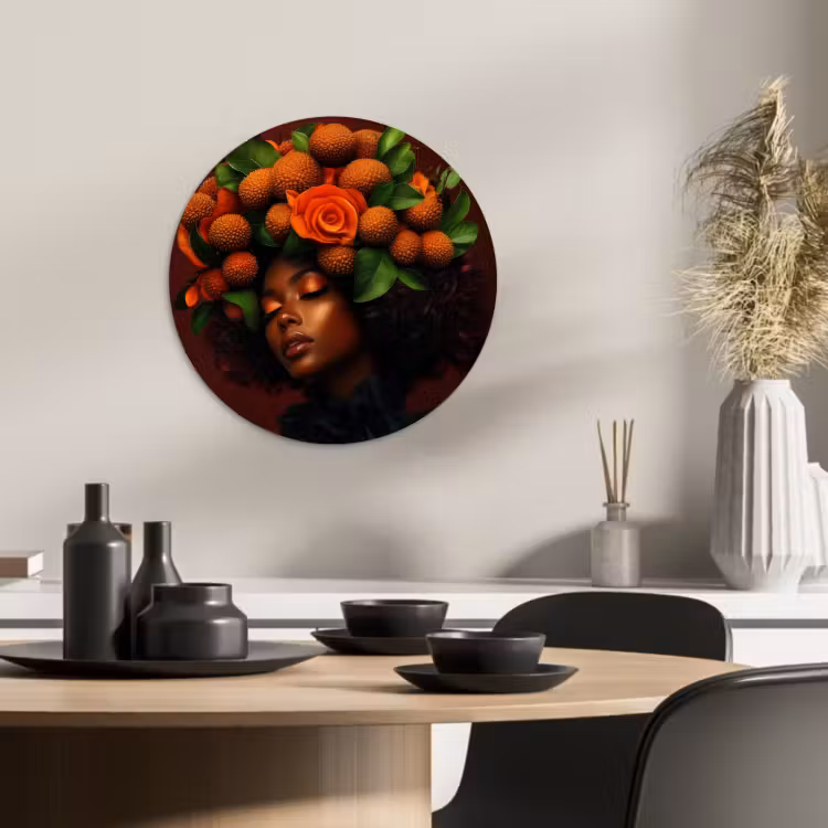 Quadro rotondo - Donna - litchi - esotico — 4