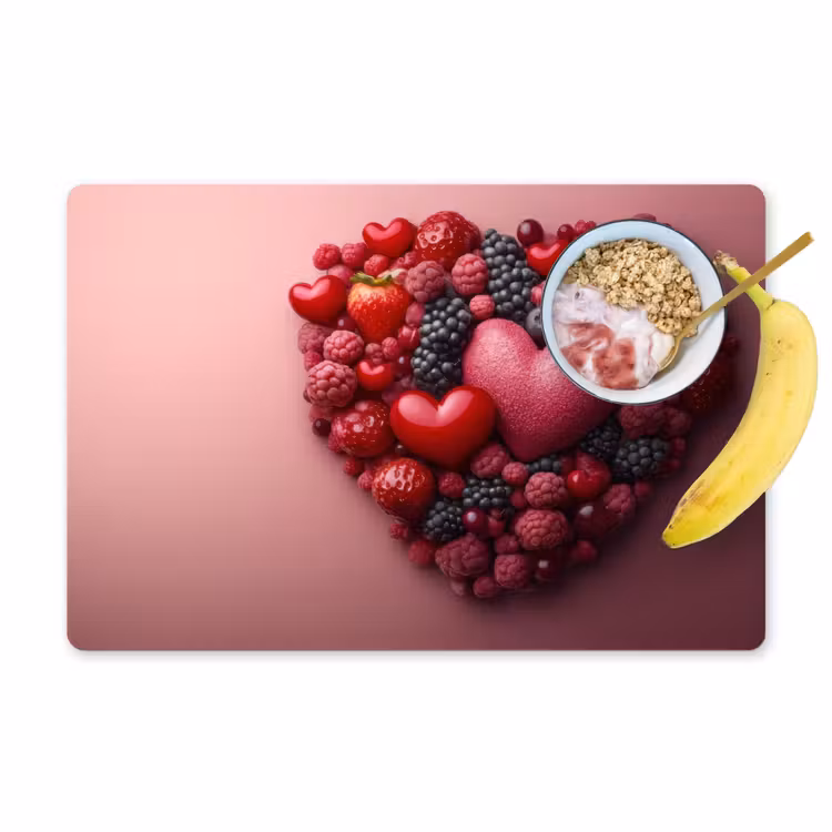 Tovaglietta in vinile - Frutta - Cuori - Fragole - Lamponi - Mirtilli — 1