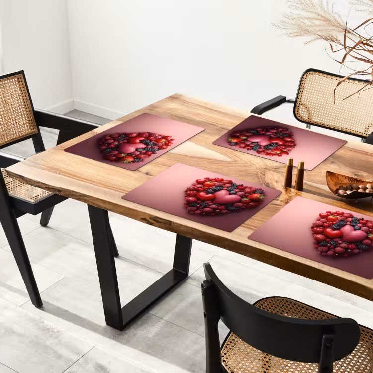 Tovaglietta in vinile - Frutta - Cuori - Fragole - Lamponi - Mirtilli — 4