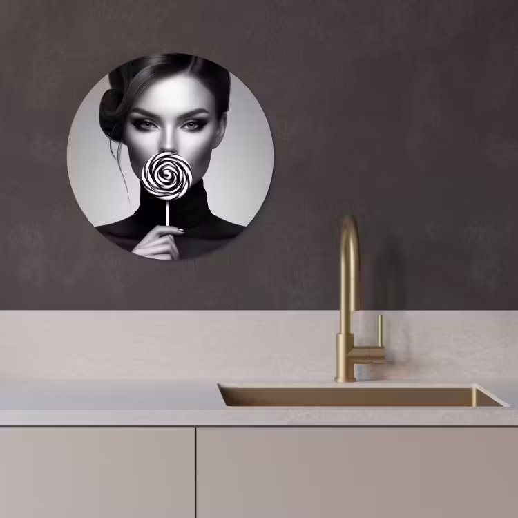 Quadro rotondo - Donna - Lolly - Nero — 2