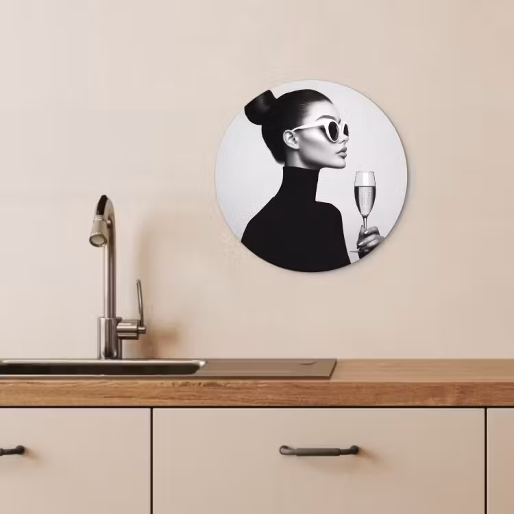 Quadro rotondo - Donna - Champagne - Moderno — 4