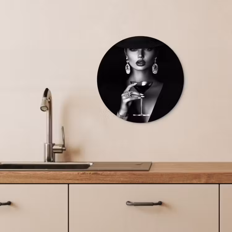Quadro rotondo - Donna - Cocktail - Chic — 1