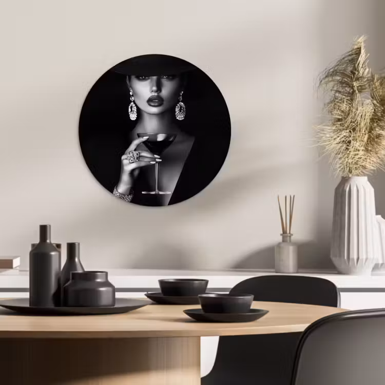 Quadro rotondo - Donna - Cocktail - Chic — 4