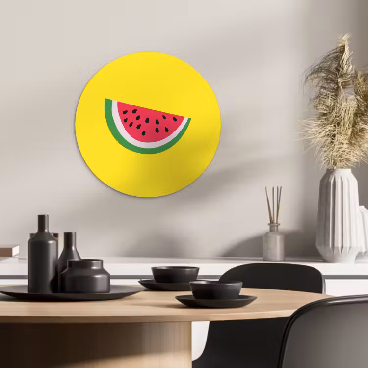 Quadro rotondo - Frutta - Anguria - Giallo — 3