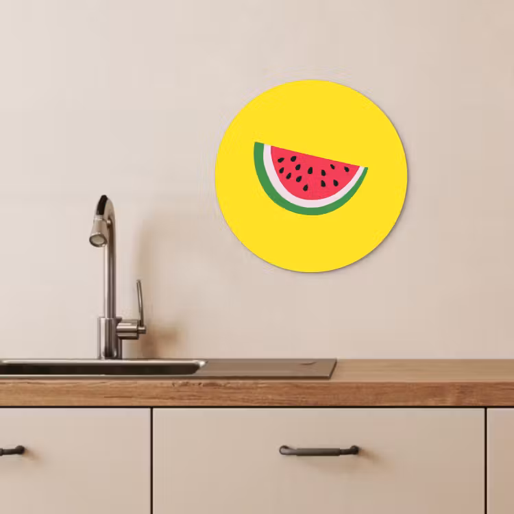 Quadro rotondo - Frutta - Anguria - Giallo — 4