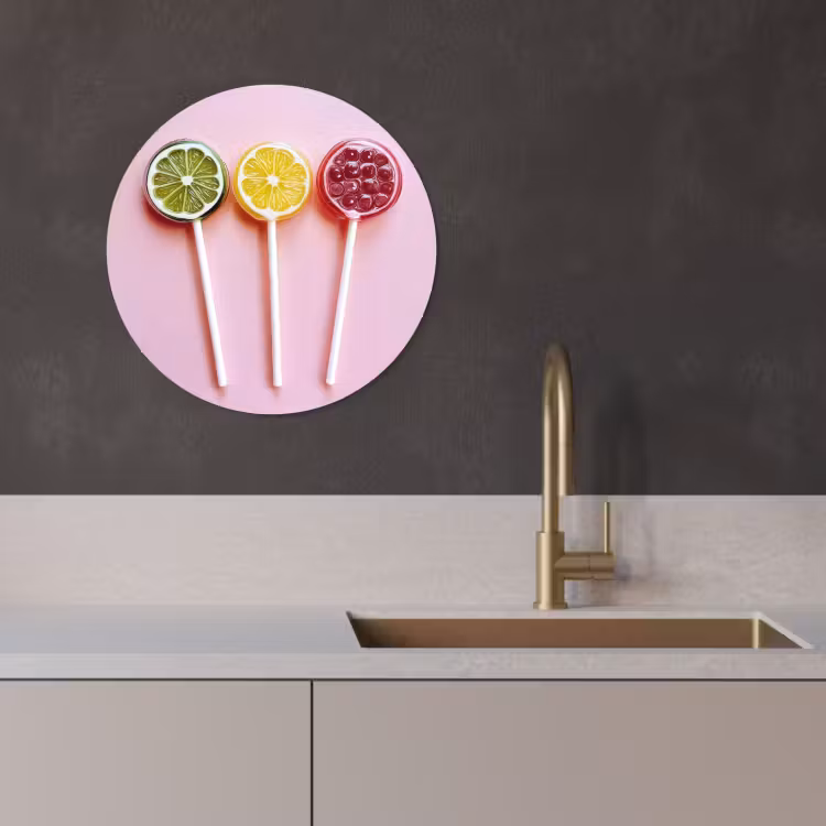 Quadro rotondo - Lecca-lecca - Caramella - Agrumi — 2
