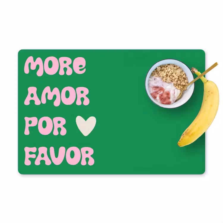 Tovagliette - Amor - San Valentino - Verde - Testo — 1