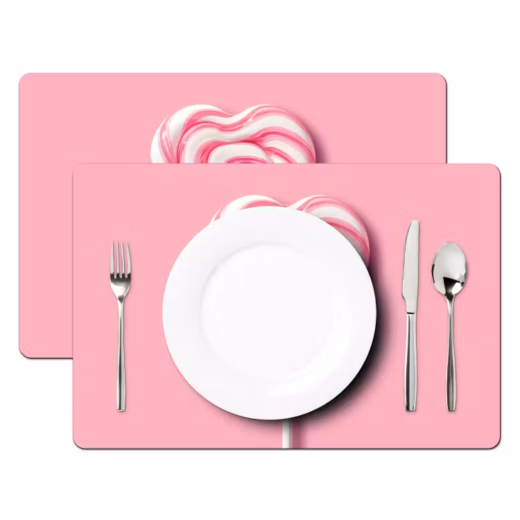 Tovagliette - Caramella - Lecca-lecca - Cuore - Rosa — 2