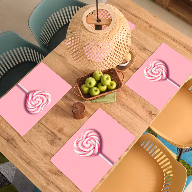 Tovagliette - Caramella - Lecca-lecca - Cuore - Rosa — 3