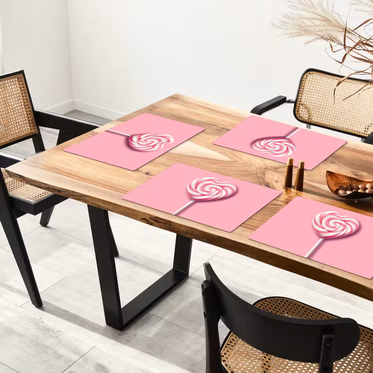 Tovagliette - Caramella - Lecca-lecca - Cuore - Rosa — 4