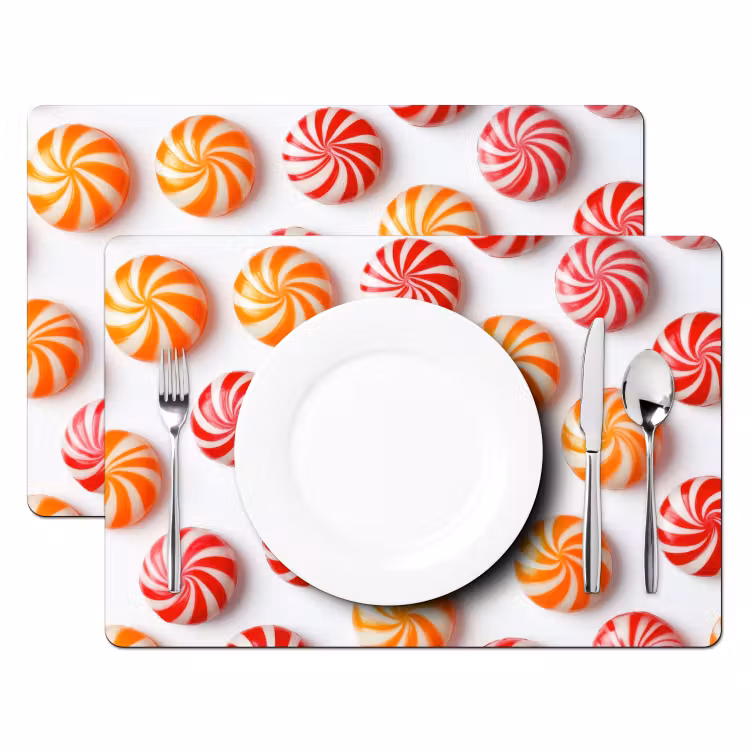 Tovagliette - Caramelle - Modello - Rosso - Arancione — 2