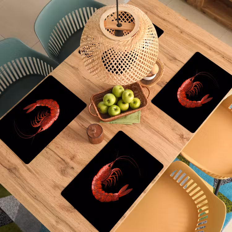 Tovaglietta in vinile - Gambero - Rosso - Animali — 3