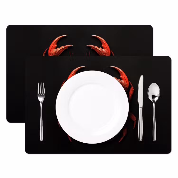 Tovaglietta in vinile - Granchio - Rosso - Pesce - Crostacei — 2