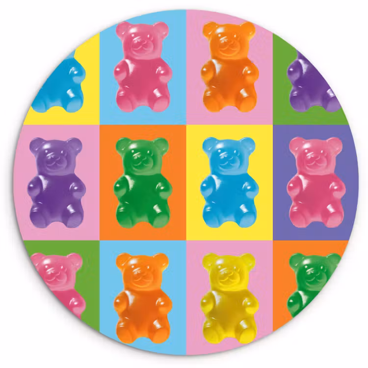 Quadro rotondo - Arte - Caramelle - Colori — 1
