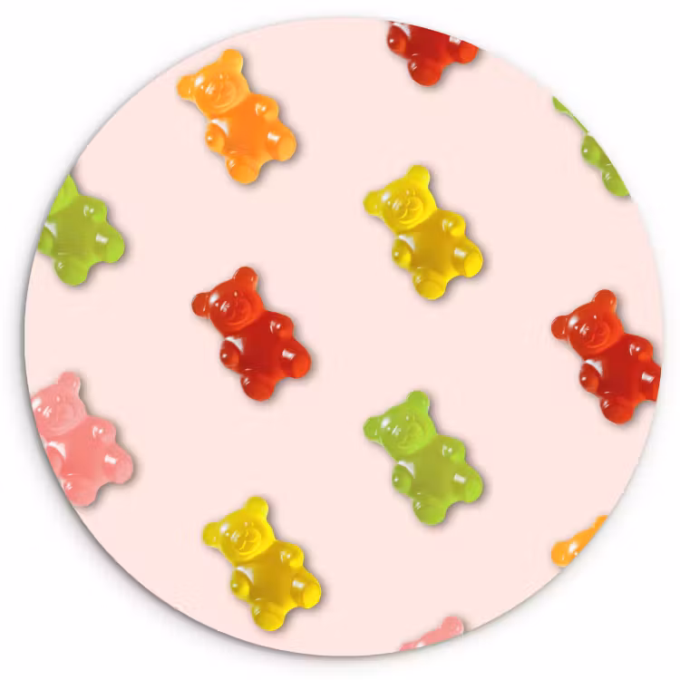 Quadro rotondo - Colore - Caramella - Rosa — 1