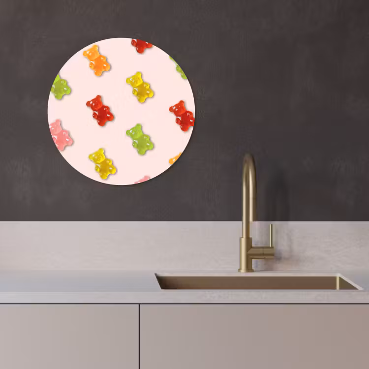 Quadro rotondo - Colore - Caramella - Rosa — 2
