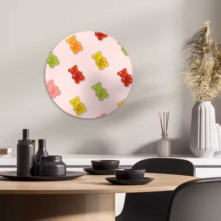 Quadro rotondo - Colore - Caramella - Rosa — 3