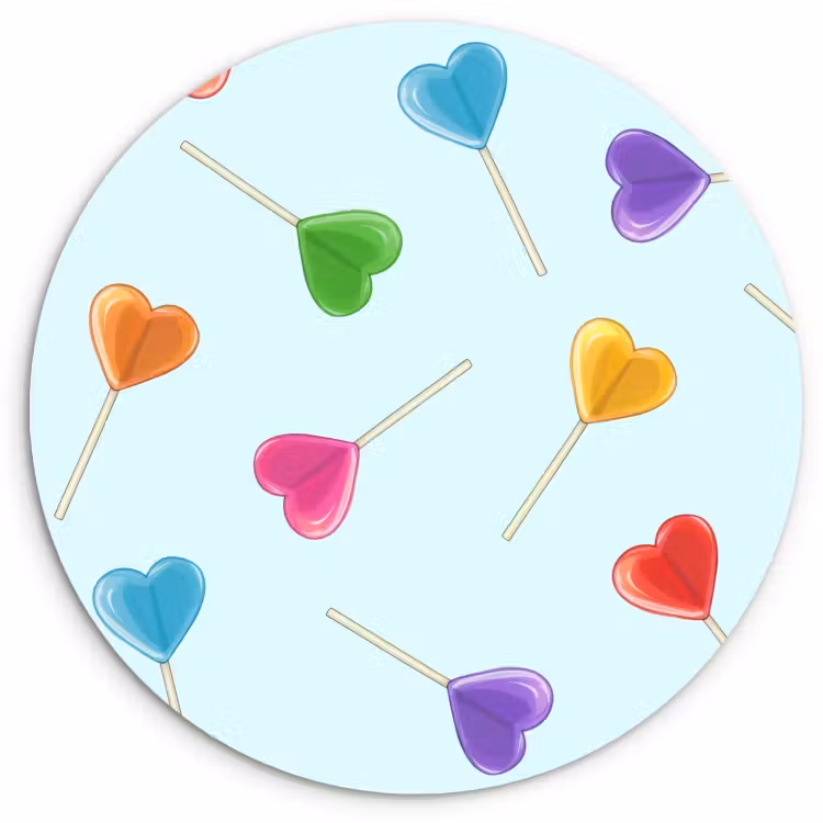 Quadro rotondo - Lecca-lecca - Arcobaleno - Caramella — 1