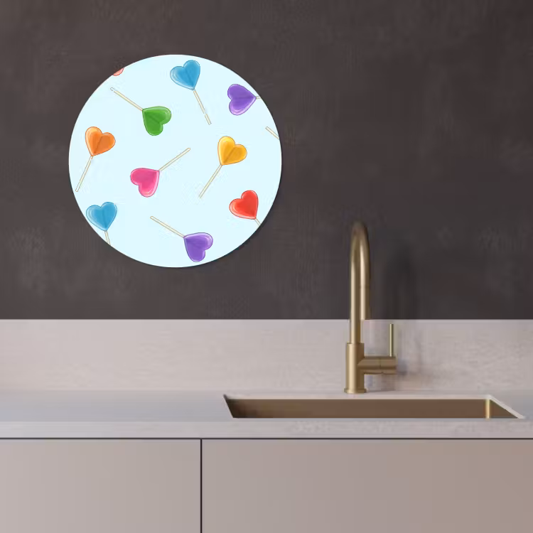 Quadro rotondo - Lecca-lecca - Arcobaleno - Caramella — 2