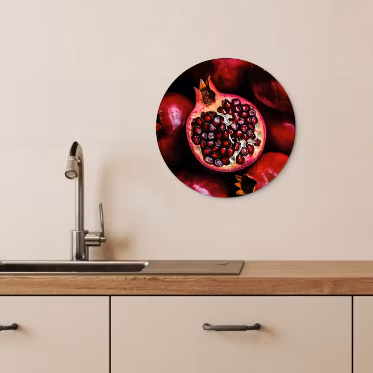 Quadro rotondo - Melograno - Rosso - Frutta — 4