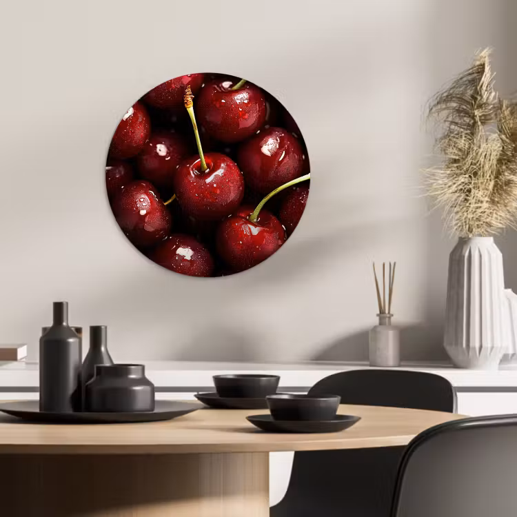 Quadro rotondo - Rosso - Frutta - Ciliegia — 2