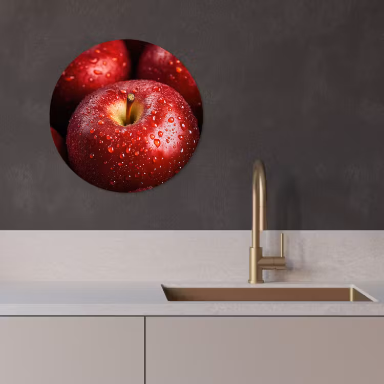 Quadro rotondo - Rosso - Mele - Frutta — 1