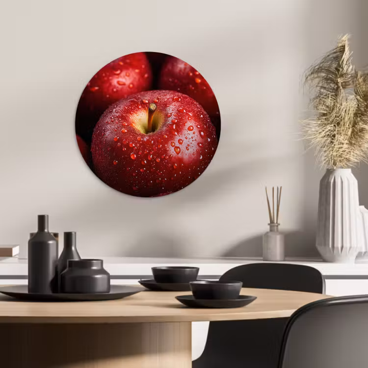 Quadro rotondo - Rosso - Mele - Frutta — 4