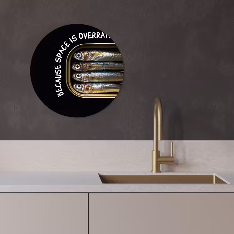 Quadro rotondo - Sardine - Testo - Pesce - In scatola — 3