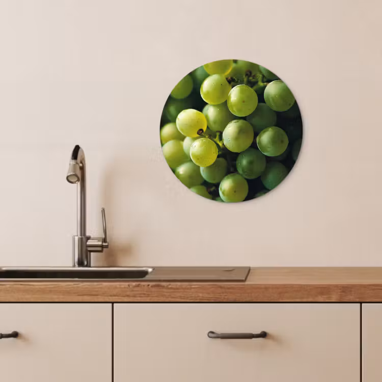 Quadro rotondo - Uva - Grappolo - Verde — 1