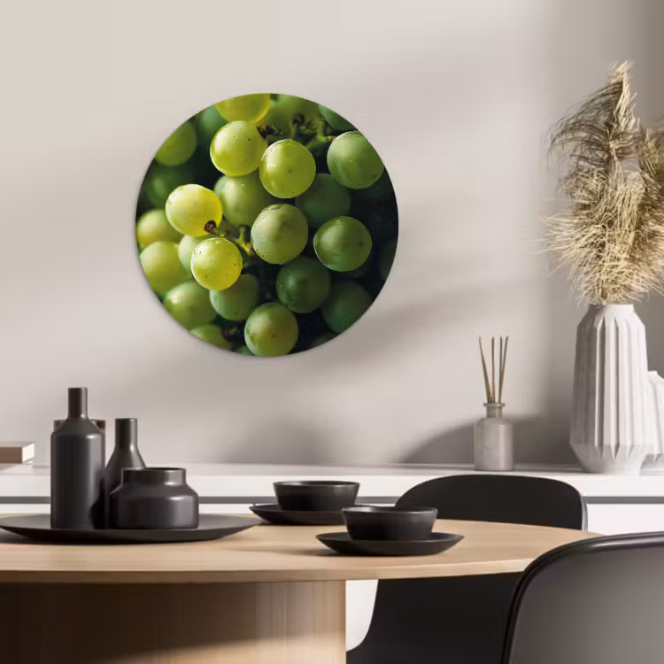 Quadro rotondo - Uva - Grappolo - Verde — 2