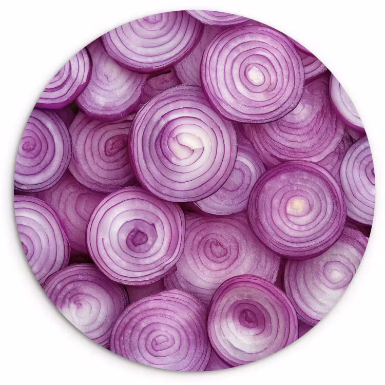 Quadro rotondo - Viola - Cipolle - Primo piano — 4