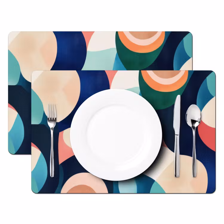 Tovagliette - Astratto - Blu - Rosa — 2