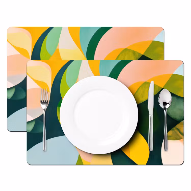 Tovagliette - Astratto - Giallo - Rosa - Verde — 2