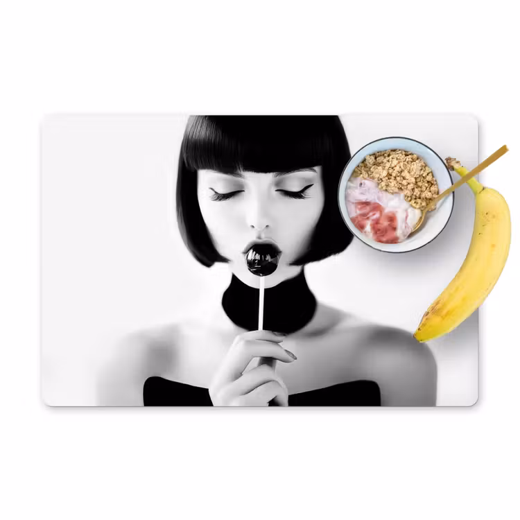 Tovaglietta in vinile - Donna - Lolly - Nero - Bianco — 1