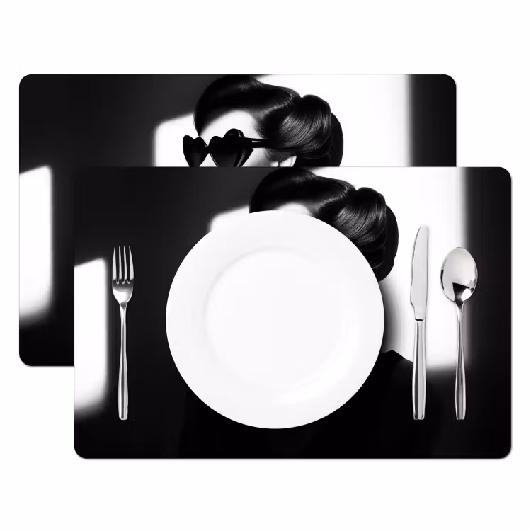 Tovaglietta in vinile - Donna - Nero - Cuore — 2