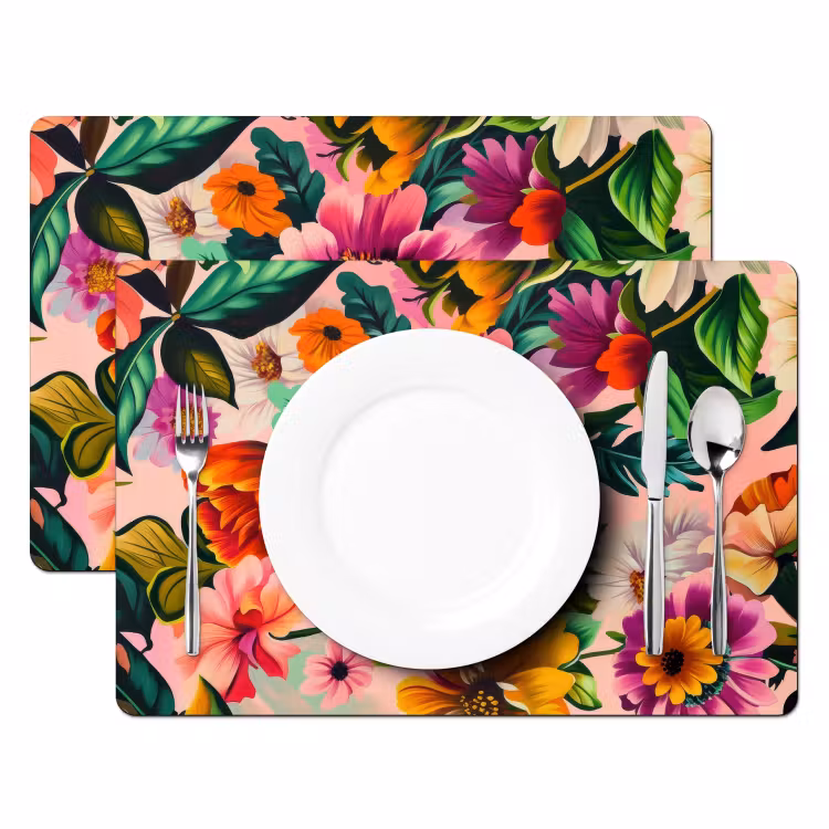 Tovagliette - Fiori - Colorati - Rosa — 2