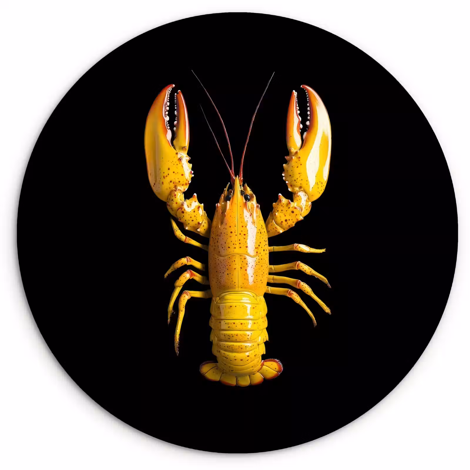 Quadro rotondo - Cancro - Giallo - Puntini - Solido — 1