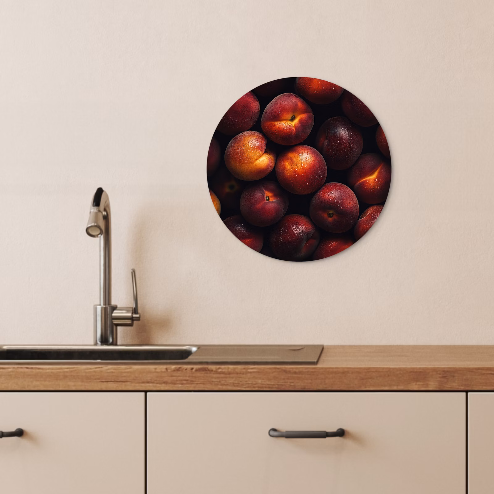 Quadro rotondo - Frutta - Primo piano - Nettarine — 1