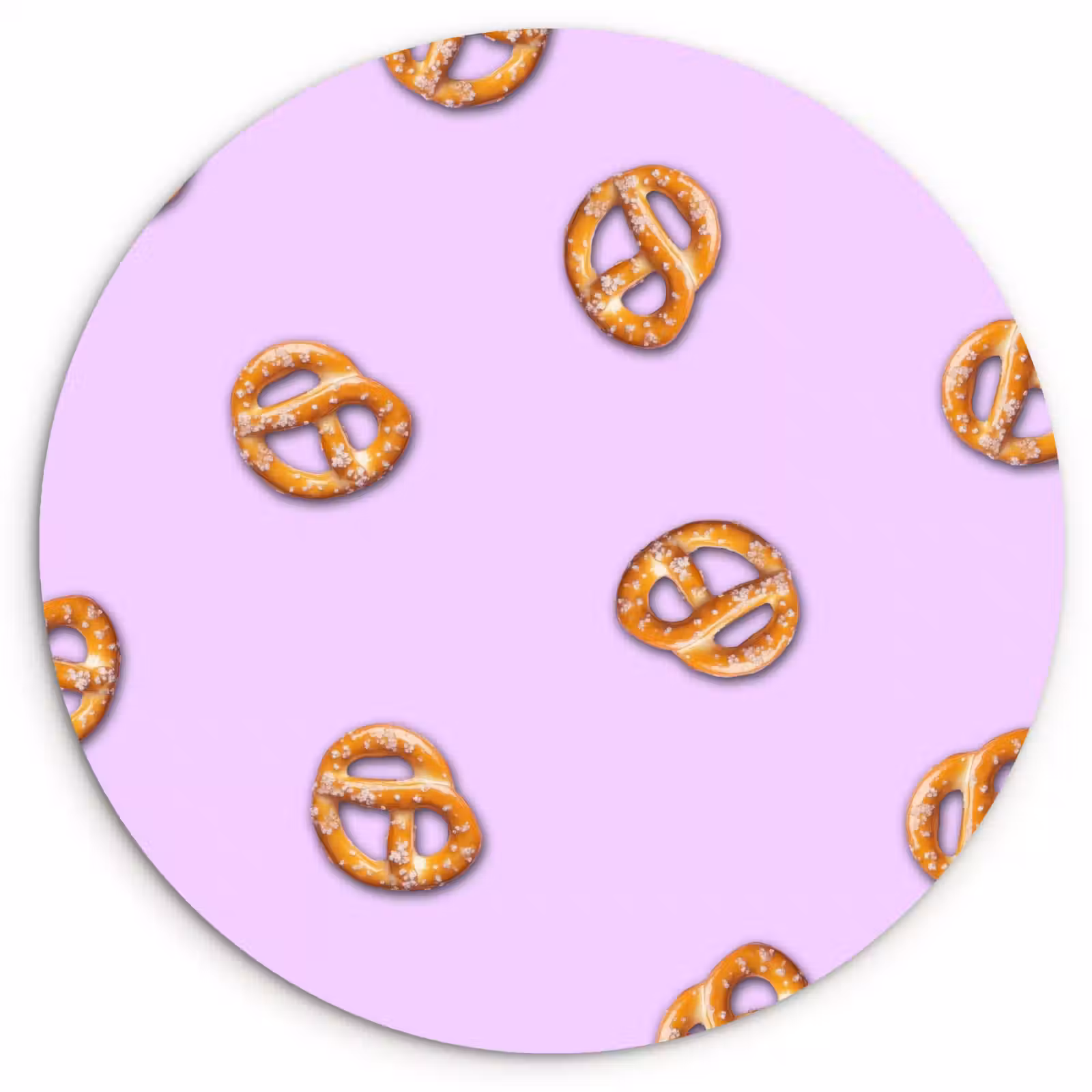 Quadro rotondo - Pretzel - Cibo - Viola — 1