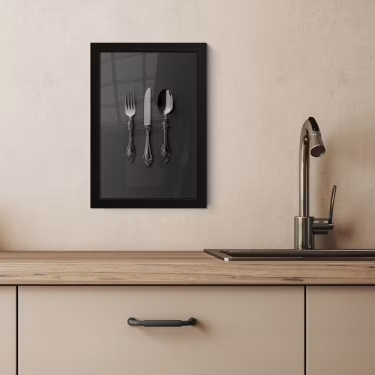 Cornice per foto - Posate - Nero — 3