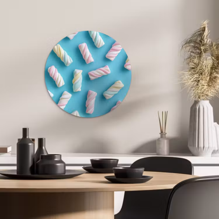 Quadro rotondo - Bacon - Pastello - Caramelle - Blu — 3