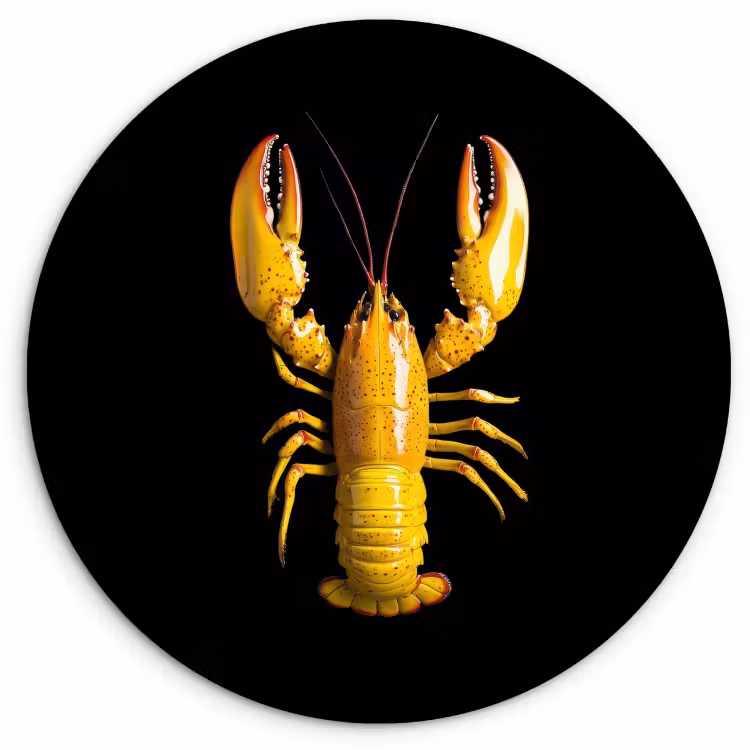 Quadro rotondo - Cancro - Giallo - Puntini - Solido — 1