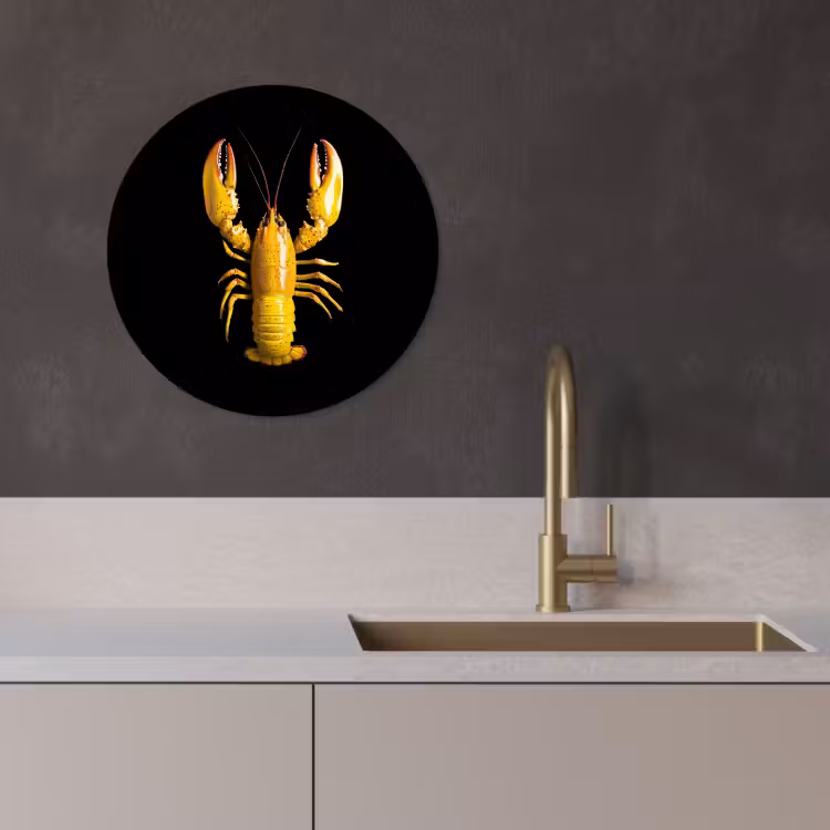 Quadro rotondo - Cancro - Giallo - Puntini - Solido — 2