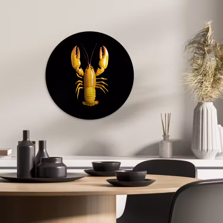 Quadro rotondo - Cancro - Giallo - Puntini - Solido — 3