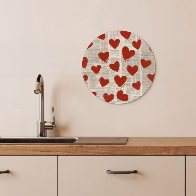 Quadro rotondo - Cuori - Giornale - Loveyou — 4