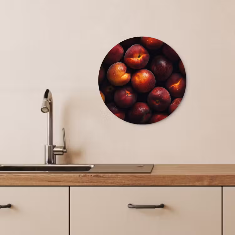 Quadro rotondo - Frutta - Primo piano - Nettarine — 1