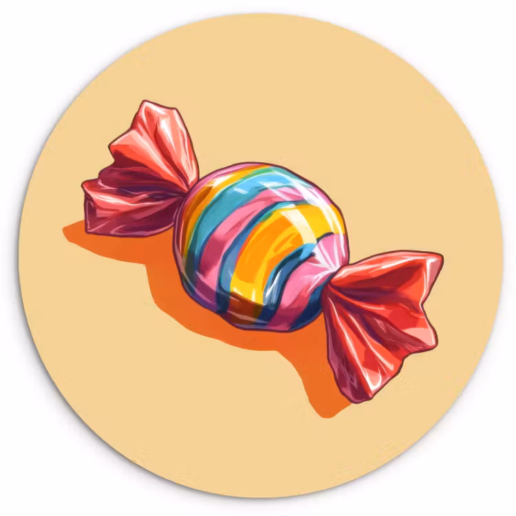 Quadro rotondo - Giallo - Caramella - Colore — 1